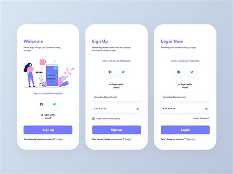 I Would Like To Introduce A New Shot From Onboarding Concept Three Screens Of Login Signup