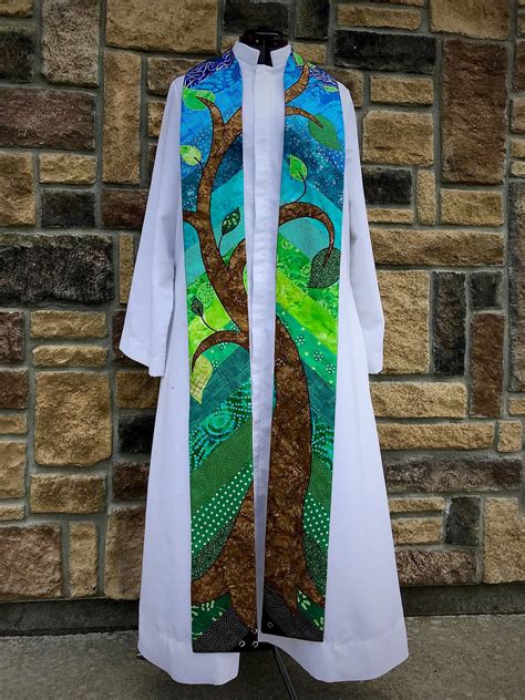 Green Ordinary Times Stole Tree Of Life Clergy Stoles Liturgical