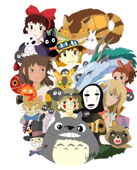 Studio Ghibli Collage Coloured By Disturbed Leeshie Гибли Миядзаки
