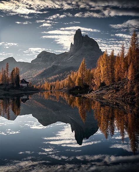 Dark Mountain Refecting In A Still Lake In 2019 Beautiful Landscape