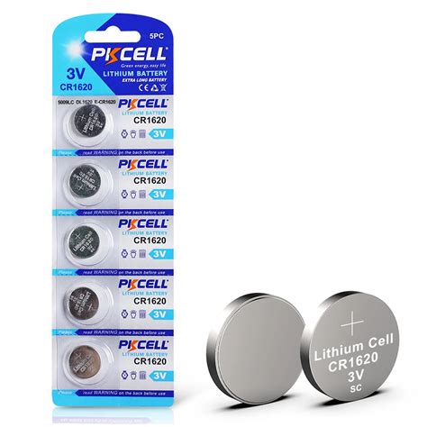 5pcs 5pccard Pkcell Dl1620 Br1620 Cr 1620 Cr1620 3v Lithium Button