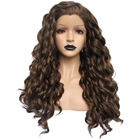 Natural Brown Long Spiral Curl Lace Front Wig Smart Wigs Adelaide