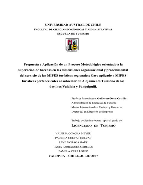 Propuesta Y Aplicaci N De Un Proceso Metodol Gico Orientado A La Superaci N De Brechas En Las