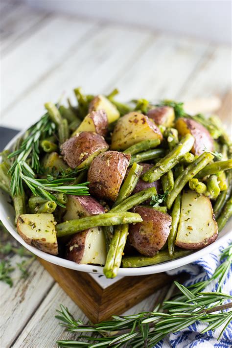 Garlic Herb Roasted Potatoes And Green Beans Recipe