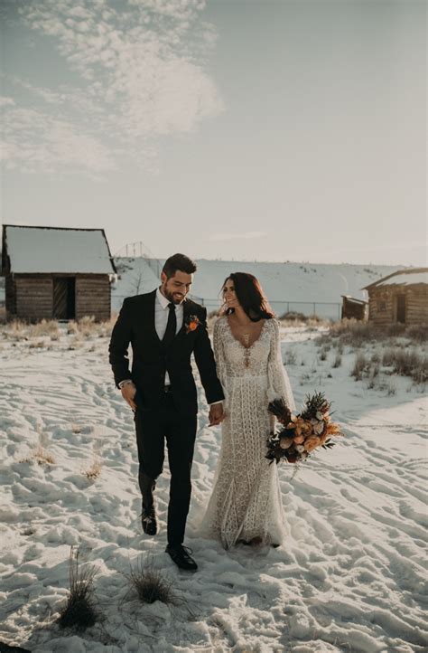 Not Even Snow Could Stop This Steamy Mystic Hot Springs Elopement