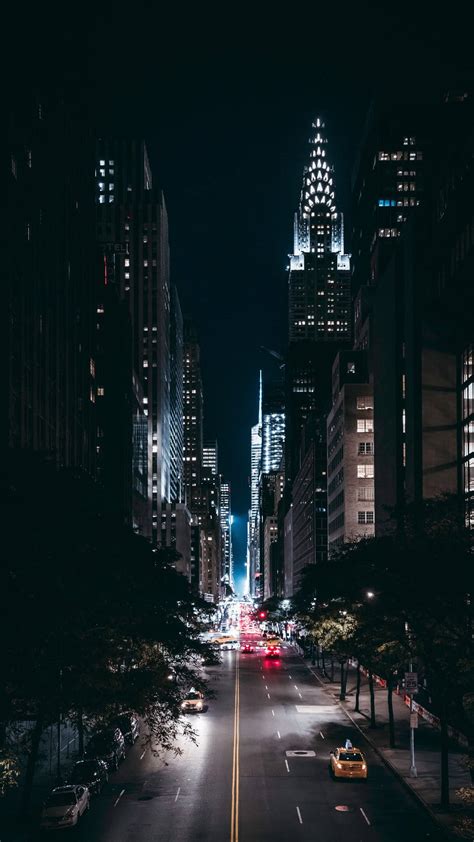 Download Chrysler Street View New York Night Iphone Wallpaper