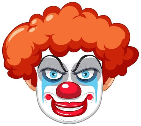 Scary Face Creepy Clown White Background Stock Illustrations 318