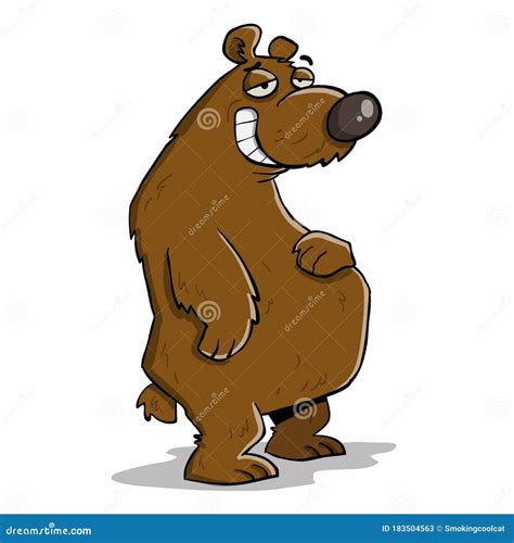 Großer Dicker Lächelnder Grizzlybär Vektor Abbildung Illustration von