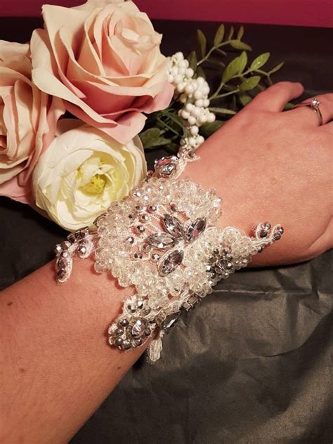 Beaded Bridal Corsage Bridal Corsage Bridal Bracelet Etsy