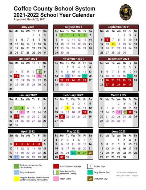 Coffee County Schools Calendar 2022 And 2023