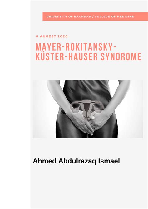Pdf Mayer Rokitansky Küster Hauser Syndrome Mrkh A Fundamental