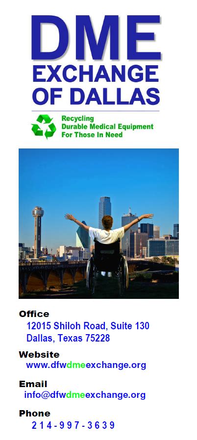 Brochure Dfw Dme Exchange Of Dallas Inc