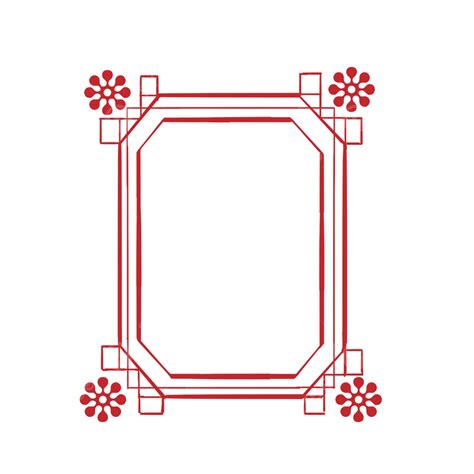 Red Square Border Hd Transparent Square Red Flower Border Red Frame