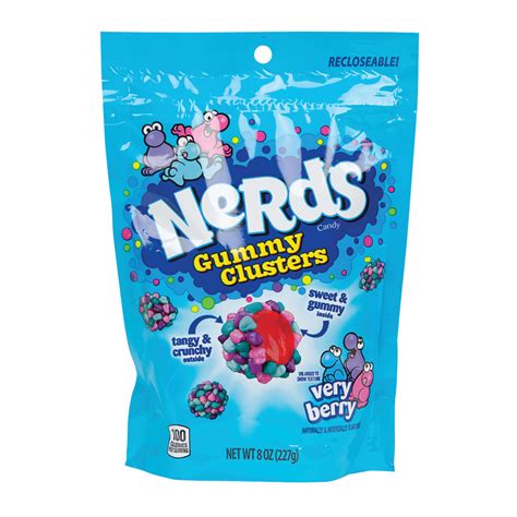 Nerds Gummy Clusters Very Berry 8 Oz Pouch Nassau Candy