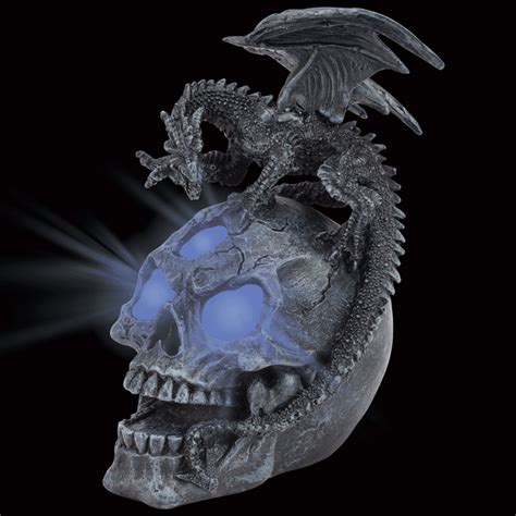 Dragon And Skull Statue With Led Light