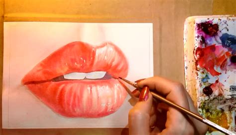 I'll show you how to paint with bubbles here. Watercolor Techniques For Painting Hyper-Realistic Lips ...