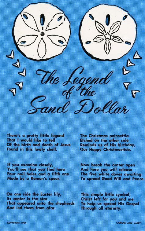 Legend Of Sand Dollar Printable