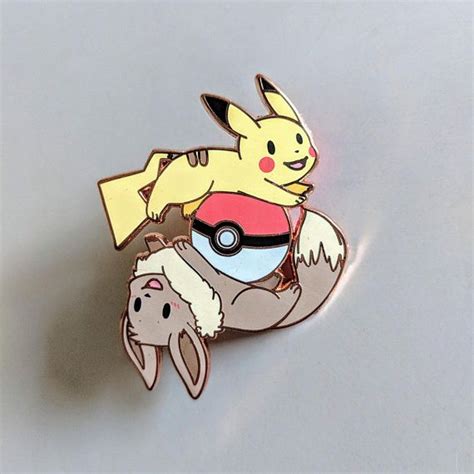 Pokemon Lets Go Pikachu And Eevee Hard Enamel Pin And Acrylic Charm 2