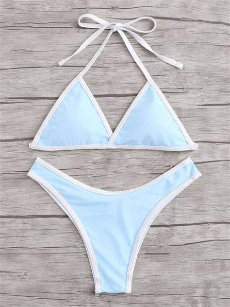 shop contrast piping bikini set online shein offers contrast piping bikini set and more to fit
