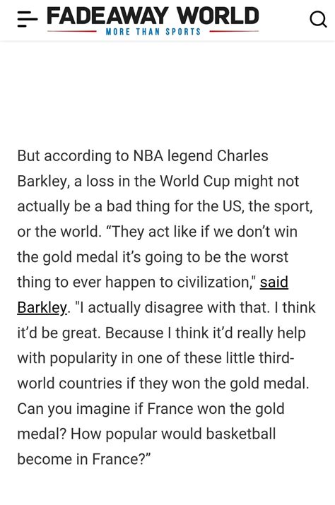 Charles Barkley Former Nba Player And Tnt Journalist Calls France A