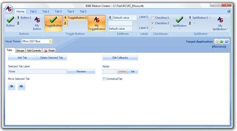 Office 2007 Ribboncreator Screenshots