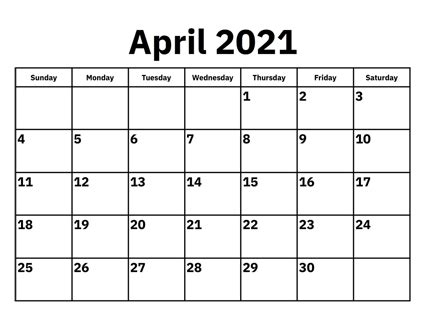 Team synergy, positioning and coordination are the building blocks to winning in the game. April 2021 Calendar Template With Holidays - Thecalendarpedia