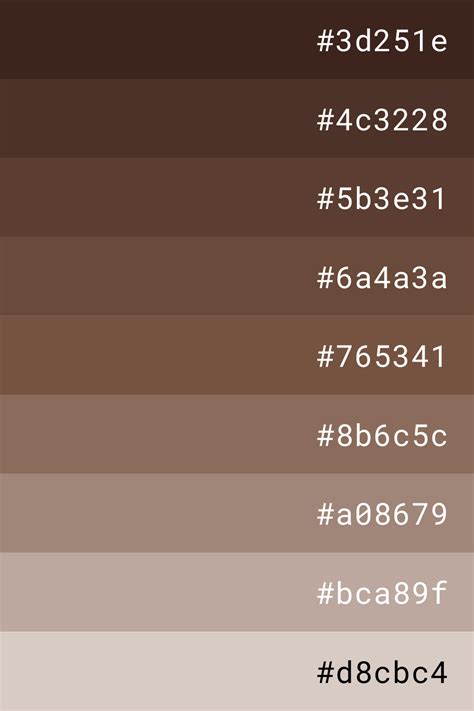 Brown Color Palette In Brown Color Palette Hex Color Palette Pantone Colour Palettes