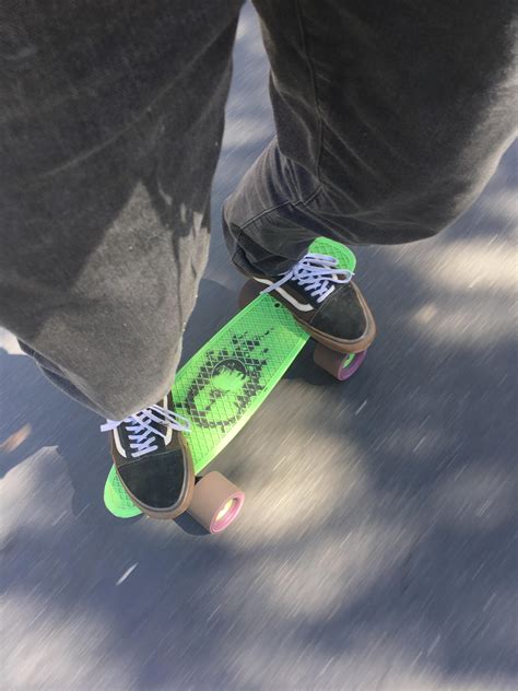 Since the penny board is small, you may find it easier to loosen your trucks slightly as turning will be much easier. i've created a Monster!hahaha ( penny board, gull wing ...