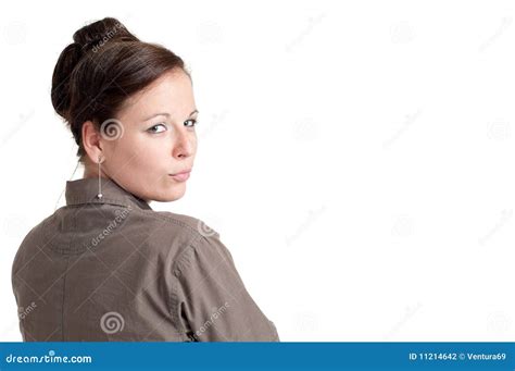 Woman Looking Over Her Shoulder Stock Photography Image 11214642