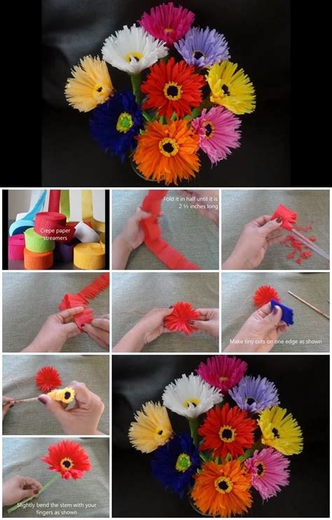 Super simple and easy to make!music: How to Make Paper Flowers Out of Crepe Streamers ...