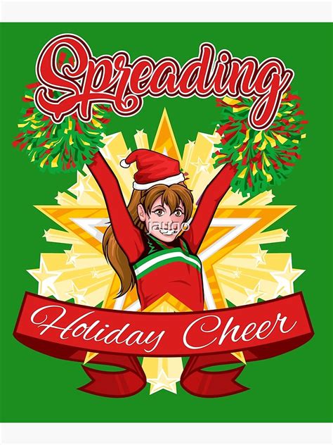 spreading holiday cheer cheerleading christmas art print for sale by jaygo redbubble