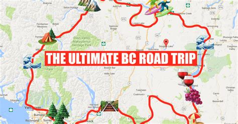This Map Will Take You On The Most Epic Road Trip Through Bc Anyones