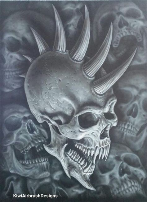 Demon Skull By Kiwi Terry Airbrush Designs Wallpaper Airbrush
