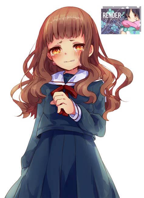 Brown Hair Anime Girl Transparent Background Anime Wallpaper Hd