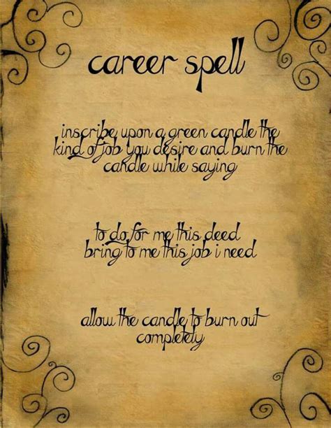 Career Spell Witch Spell Book Spells Witchcraft Witchcraft