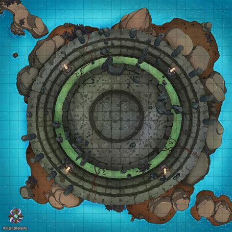 Island Ruins Battle Map 25x25 Rbattlemaps