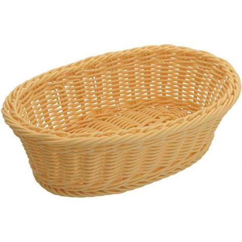 Winco Pwbn 96v Oval Natural Poly Woven Basket 9 14 X 6 14 X 3 14
