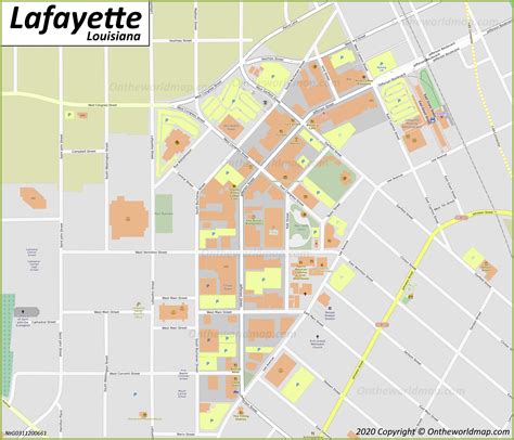 Lafayette La Downtown Map