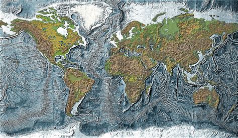 Relief Map Of The Earth Digital Art By Carol And Mike Werner Pixels