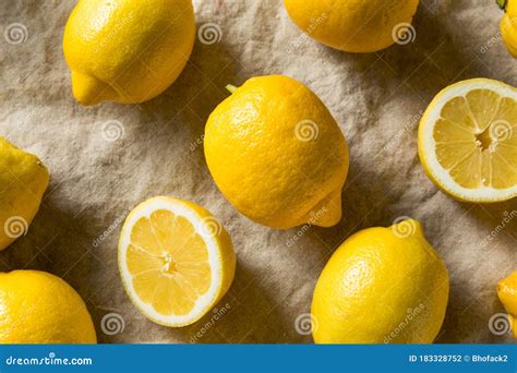 Raw Organic Yellow Lemons Stock Photo Image Of Juicy 183328752
