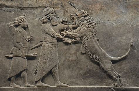 Ashurbanipal Killing A Wounded Lion Muzeum Pana Tadeusza