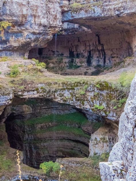 Baatara Gorge Waterfall Tannourine Lebanon Stock Photo Image Of