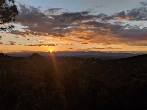 Sunset Behind The Jemez Mountains Seen From Santa Fe Nm Oc