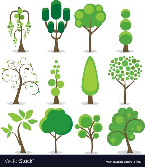 Abstract Trees Royalty Free Vector Image Vectorstock