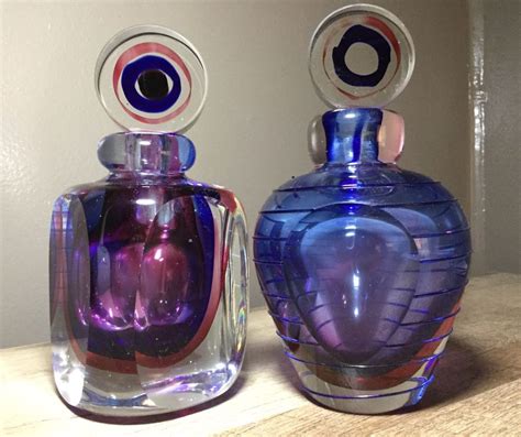 Beautiful Murano Sommerso Art Glass Perfume Bottles In A Lovely Color Combination The Squarer