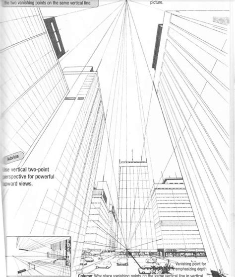 An Architectural Drawing Shows The Perspective Of Skyscrapers And How