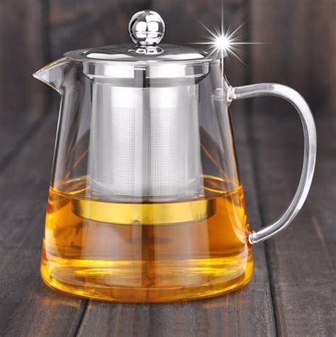 Good Pyrex Glass Teapot With Stainless Steel Infuser And Lid Buy Pyrex