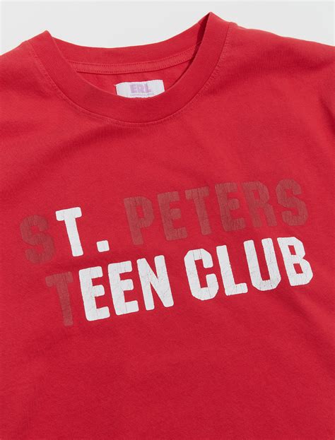 Erl Teen Club T Shirt In Red Voo Store Berlin Worldwide Shipping