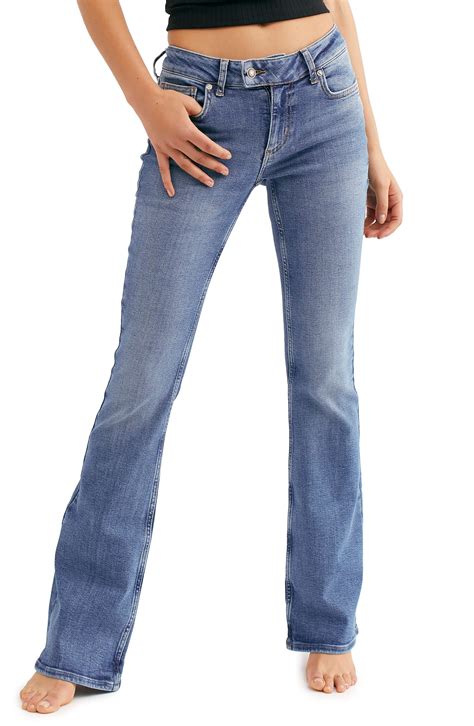 Free People 78 Womens New 0209 Blue Low Rise Casual Jeans 28 Waist Bb