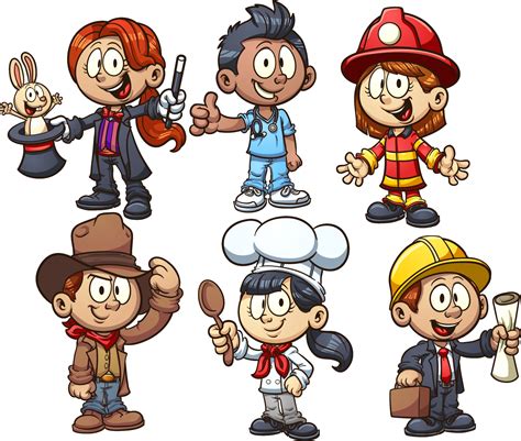 Kids With Different Occupations 2172982 Vector Art At Vecteezy